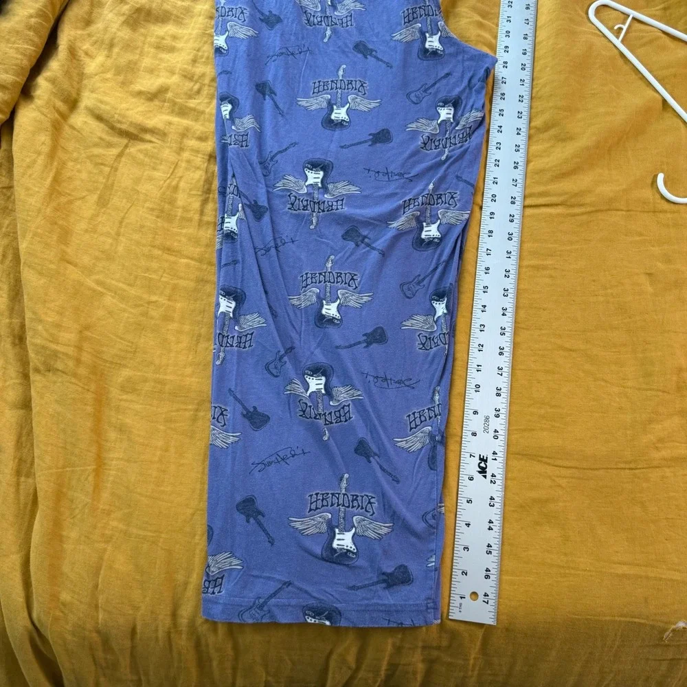 Jimi Hendrix Mens Blue‎ Winged Guitar Print Pajama Pants XL Cotton Loungewear